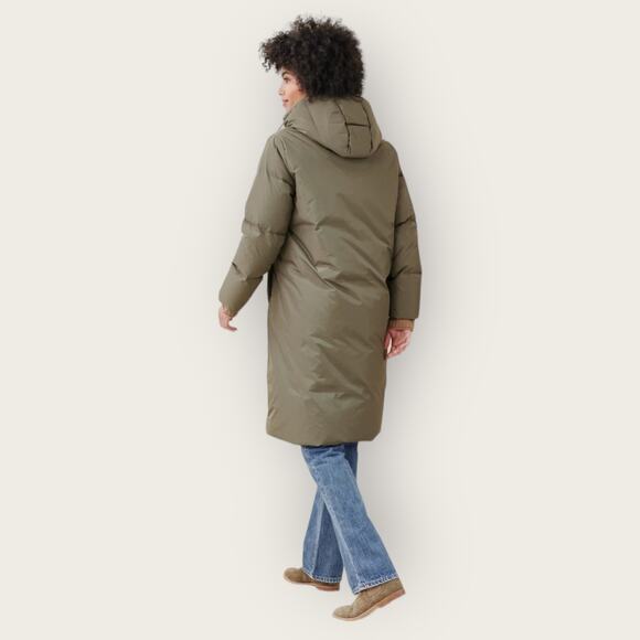 Jenni Kayne Down Long Puffer Coat | XXL Plus Size | Green Feather Winter Jacket - Picture 10 of 12